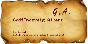 Grünczveig Albert névjegykártya